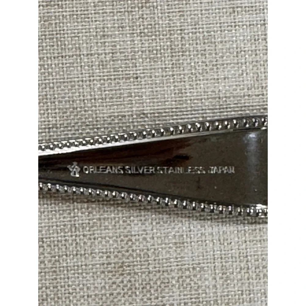 Lot Of 8 Orleans‎ Stainless Flatware ORL9 Iced Tea Spoons  Beaded Edge NIB